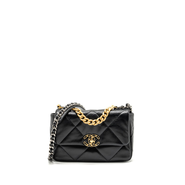 Chanel Small 19 BAG Lambskin Black Multicolour Hardware (Microchip)