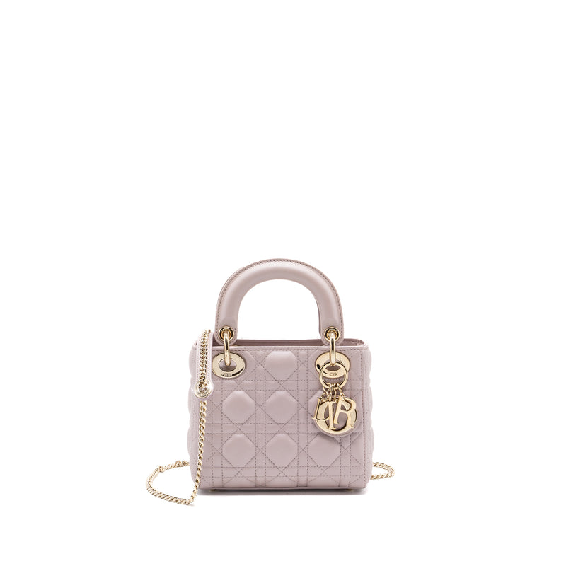 Dior mini lady dior lambskin light pink LGHW