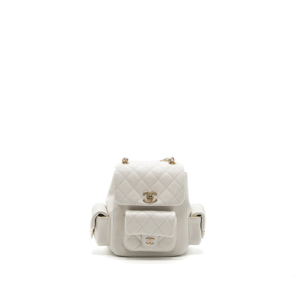 White chanel outlet backpack