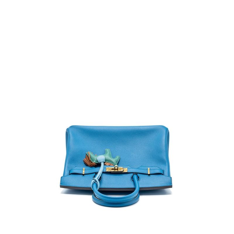 Hermes birkin 30 epsom blue GHW stamp A