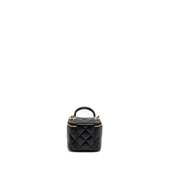 Chanel Top handle mini vanity with chain lambskin black LGHW (microchip)