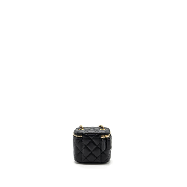 Chanel Pearl Crush mini vanity with chain lambskin black with GHW