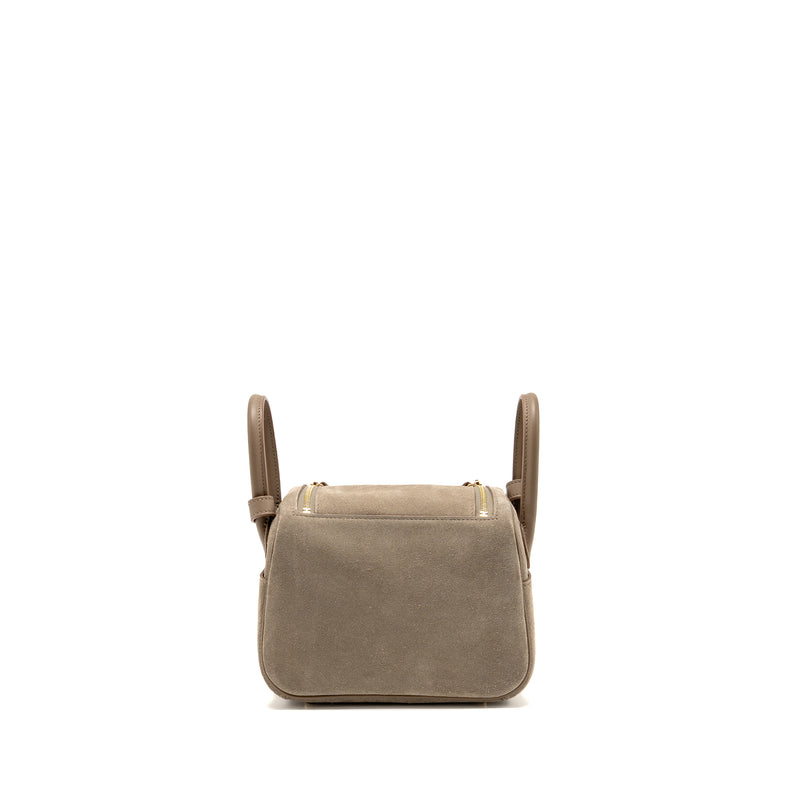 Hermes Mini Lindy Grizzly/Swift Gris Caillou/Etoupe GHW Stamp B