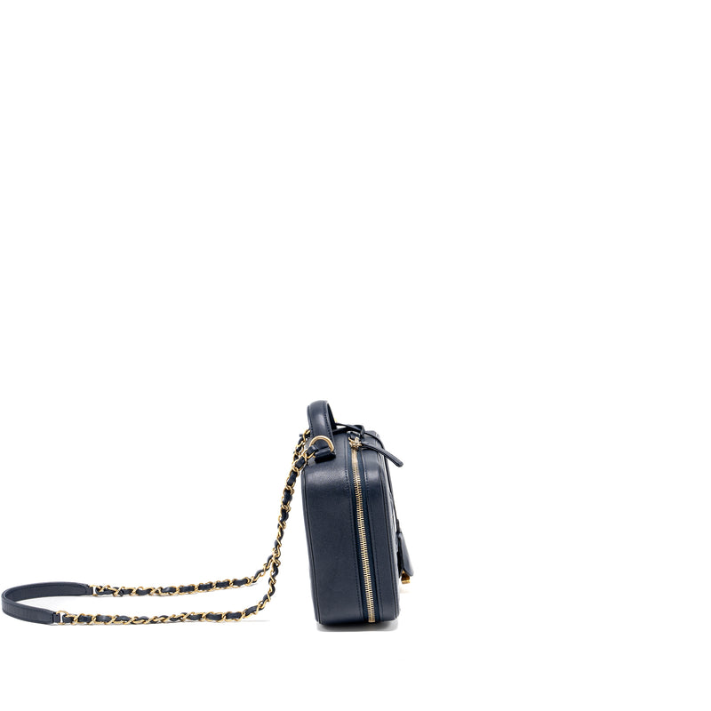 Chanel Filigree Camera Bag Caviar Dark Blue GHW