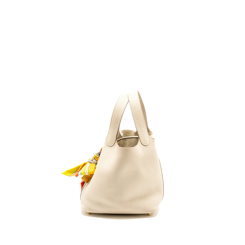 Hermes Picotin 18 Lock Bag Clemence Craie GHW Stamp U
