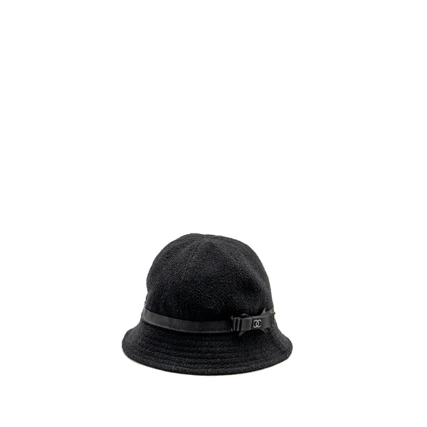 Chanel Size 57 Bucket Hat Wool Black