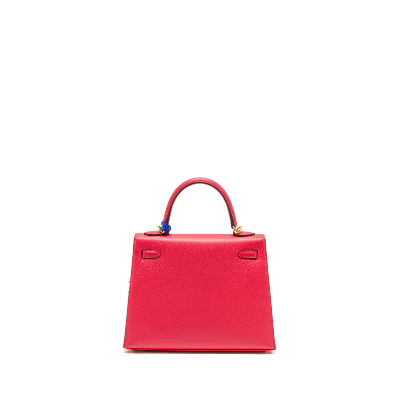 Hermes Kelly 25 Epsom Rose Mexico GHW Stamp D with an Extra Rodeo Pm Bag Charm Stamp  D