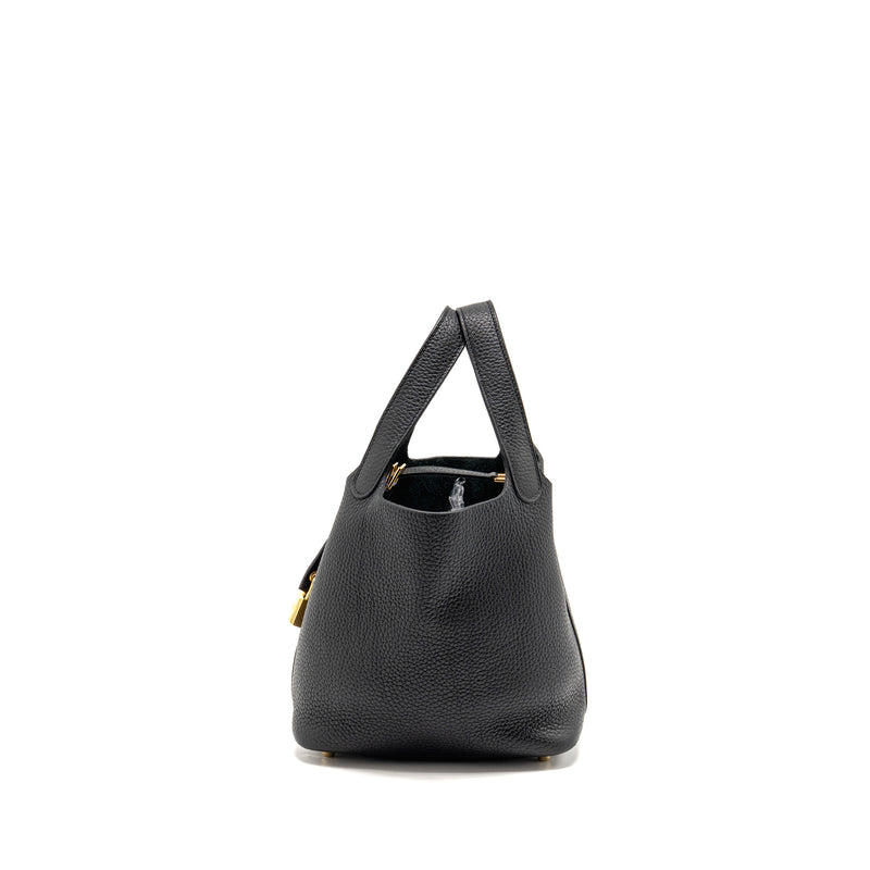 HERMES Picotin 18 Lock Bag Clemence Black GHW Stamp C