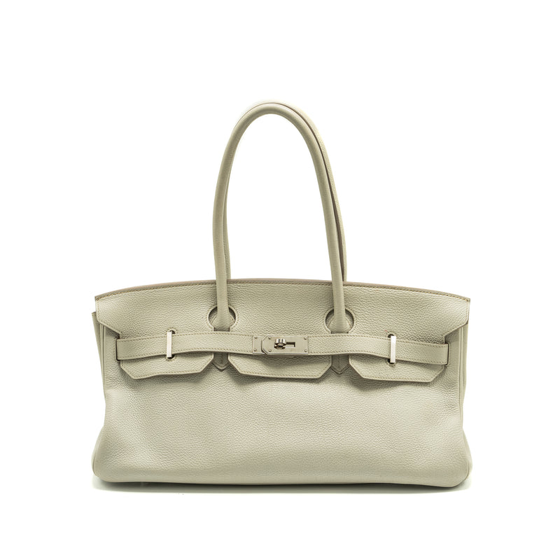 Hermes Shoulder Birkin Clemence Gris Perle SHW Stamp Square O