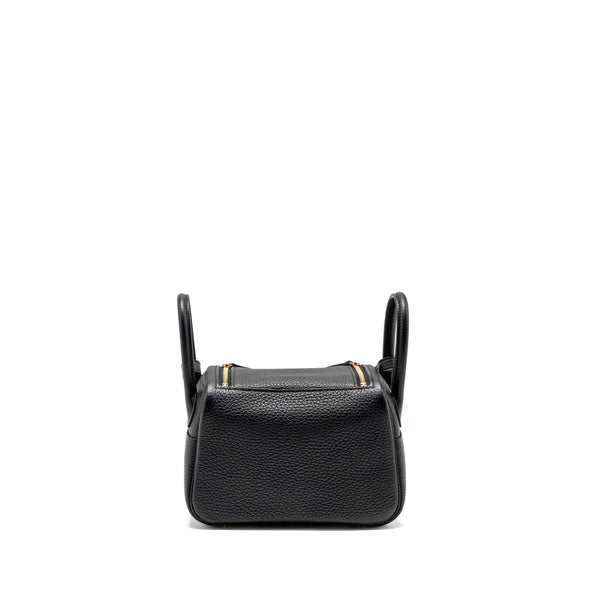 Hermes Mini Lindy Clemence Black GHW Stamp B