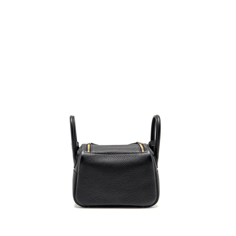 Hermes Mini Lindy Clemence Black GHW Stamp B