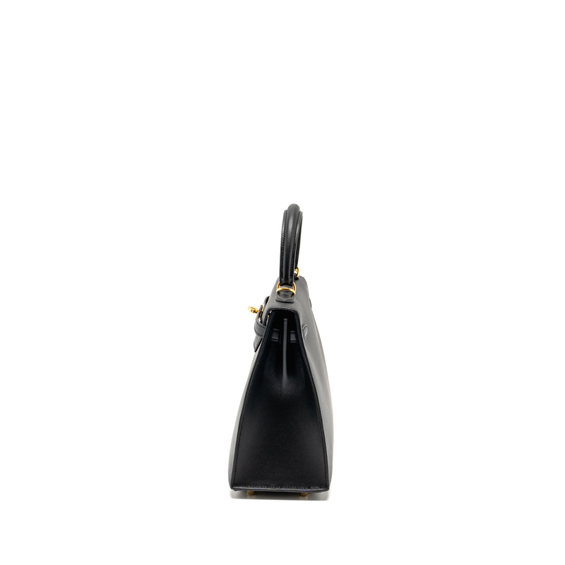Hermes Kelly 25 Sombrero Black GHW Stamp C