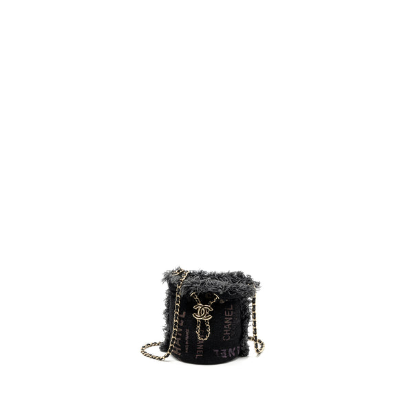 Chanel Super Mini Bucket Bag Black Denim LGHW