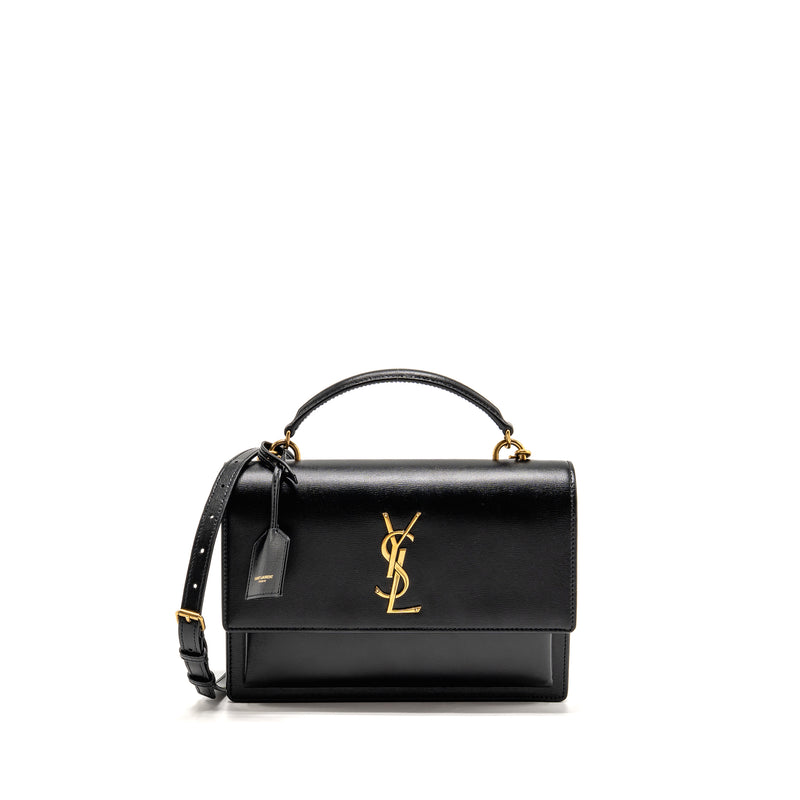 Saint Laurent/YSL Medium Top Handle Sunset Bag Calfskin Black GHW