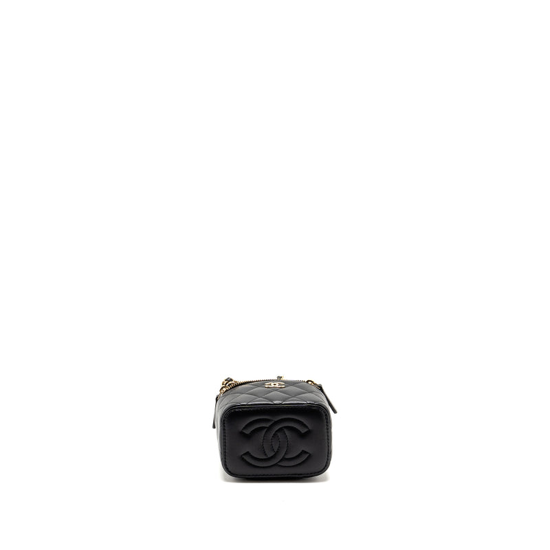 Chanel Top handle mini vanity with chain lambskin black LGHW (microchip)