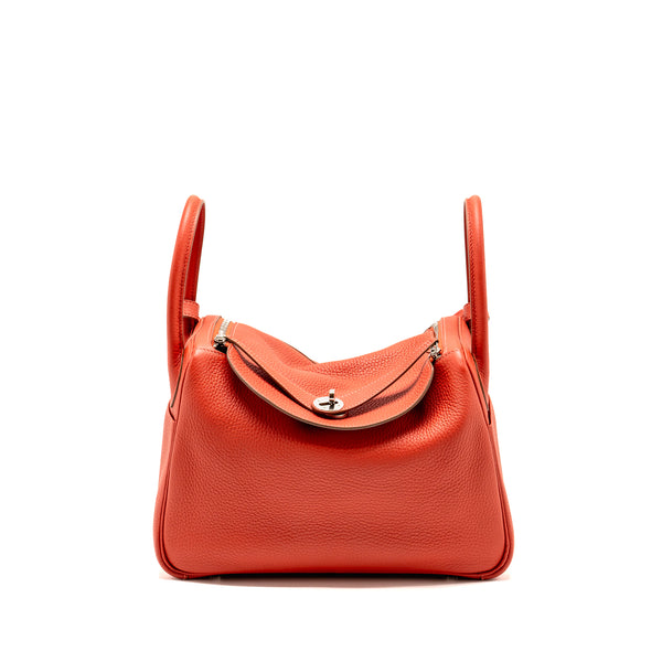Hermes Lindy 30 Clemence AN Sanguine/Rose Jaipur SHW Stamp Square R