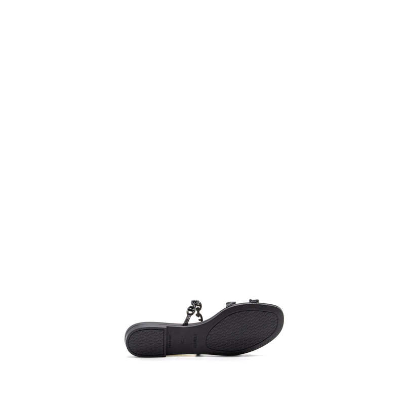 Hermes Size 38 Rivage Sandals Rubber Black