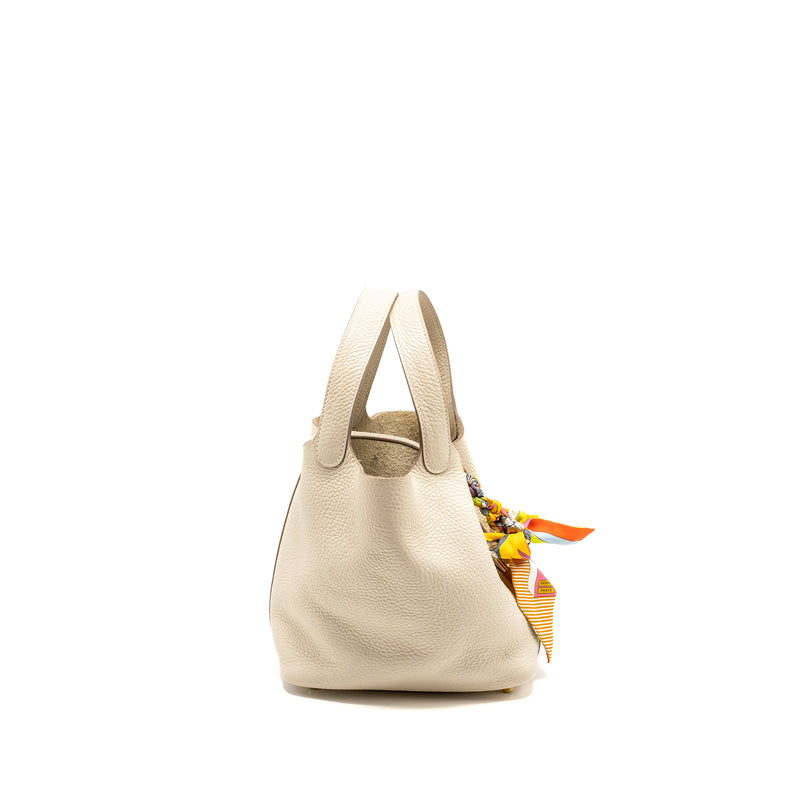 Hermes Picotin 18 Lock Bag Clemence Craie GHW Stamp U