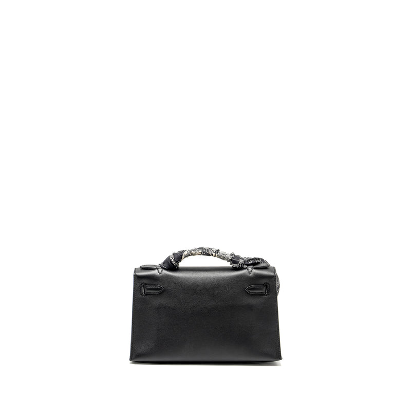 Hermes Kelly Pochette Swift Black SHW Stamp D