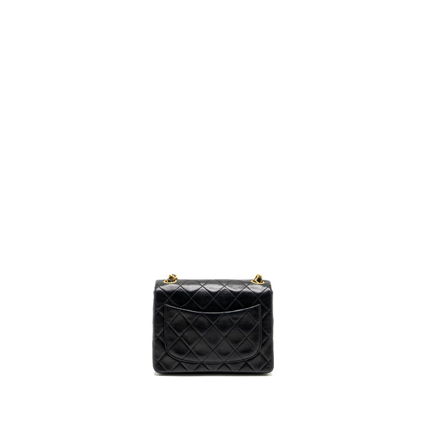 Chanel Vintage Mini Square Flap Bag Lambskin Black GHW