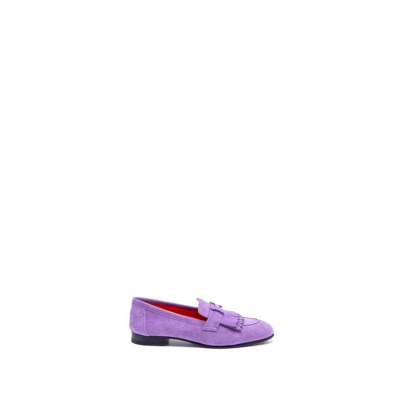 Hermes Size 37 Mocassins Royal Loafer Suede Purple