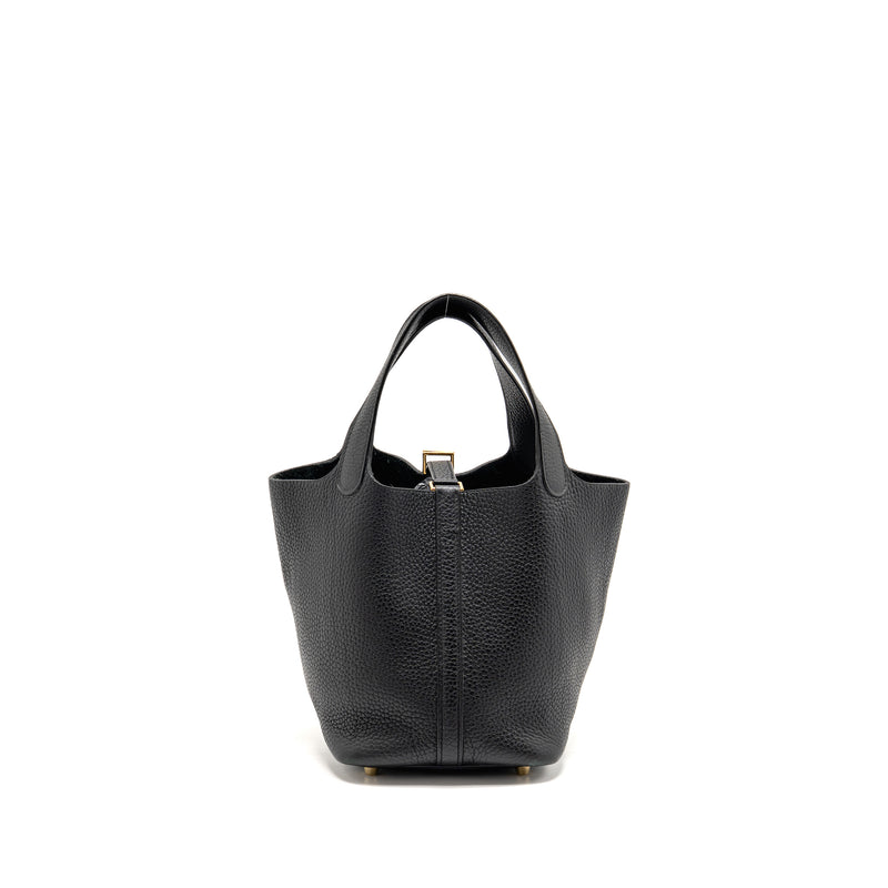 HERMES Picotin 18 Lock Bag Clemence Black GHW Stamp C
