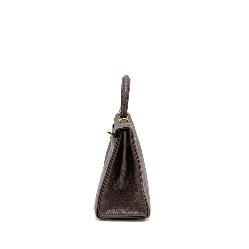 Hermes Kelly 28 Togo Chocolate GHW Stamp Y