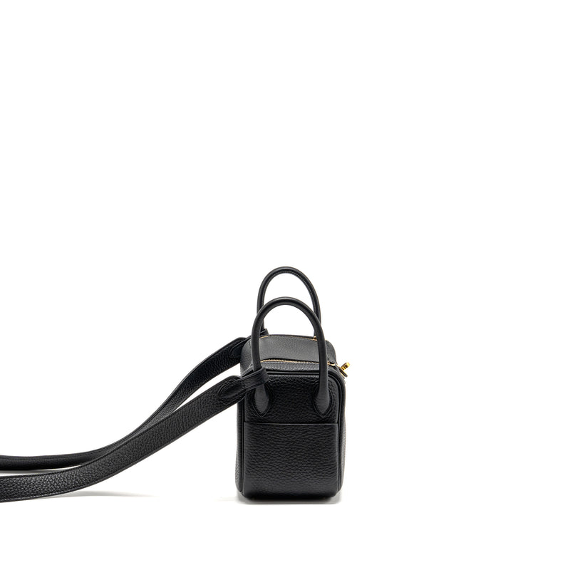 Hermes Mini Lindy Clemence Black GHW Stamp B