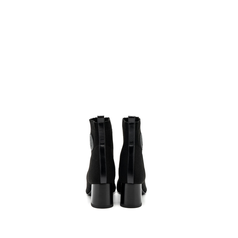 Hermes Size 36 Volver 60 Ankle Boots Chenille Knit/ Calfskin Black