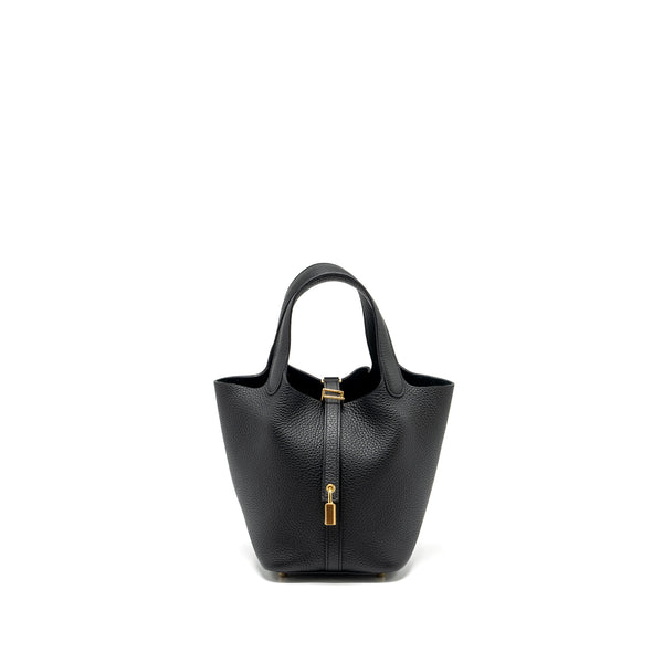 Hermes Picotin 18 Lock Bag Clemence black GHW Stamp B