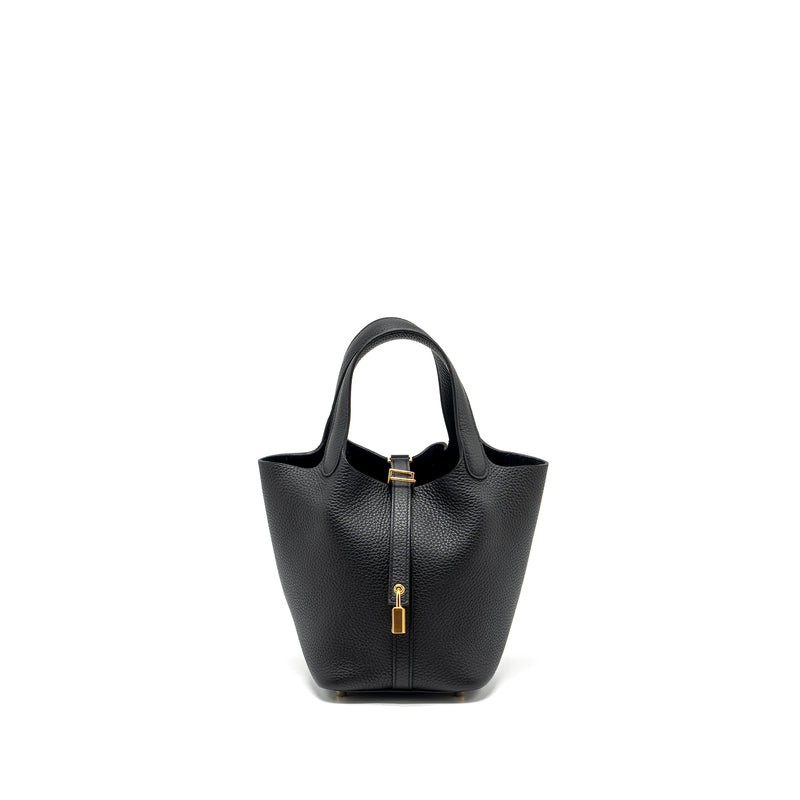 Hermes Picotin 18 Lock Bag Clemence black GHW Stamp B