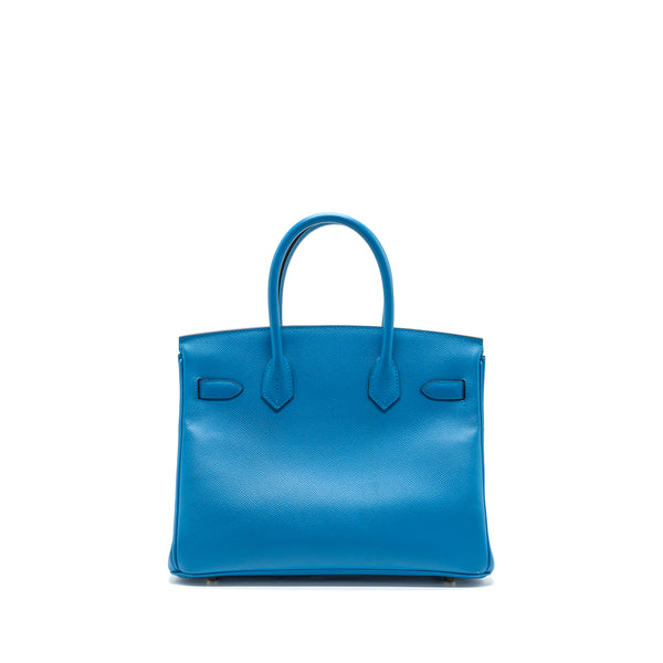 Hermes birkin 30 epsom blue GHW stamp A