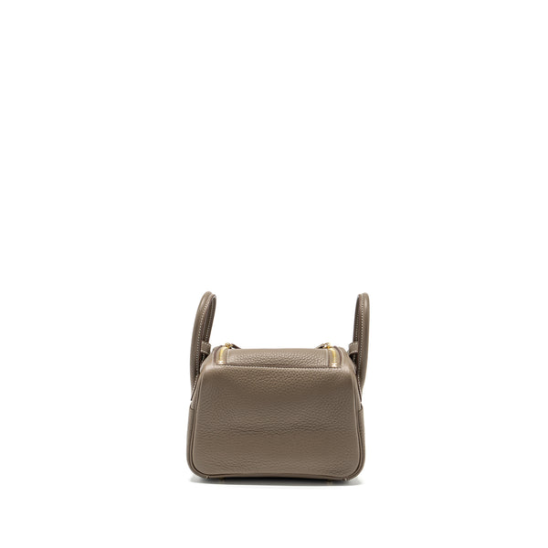Hermes Mini Lindy Clemence Etoupe GHW Stamp B