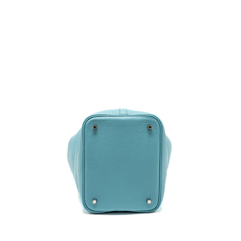 Hermes Picotin 22 Lock Bag Clemence 3Z Blue Saint Cyr SHW Stamp X