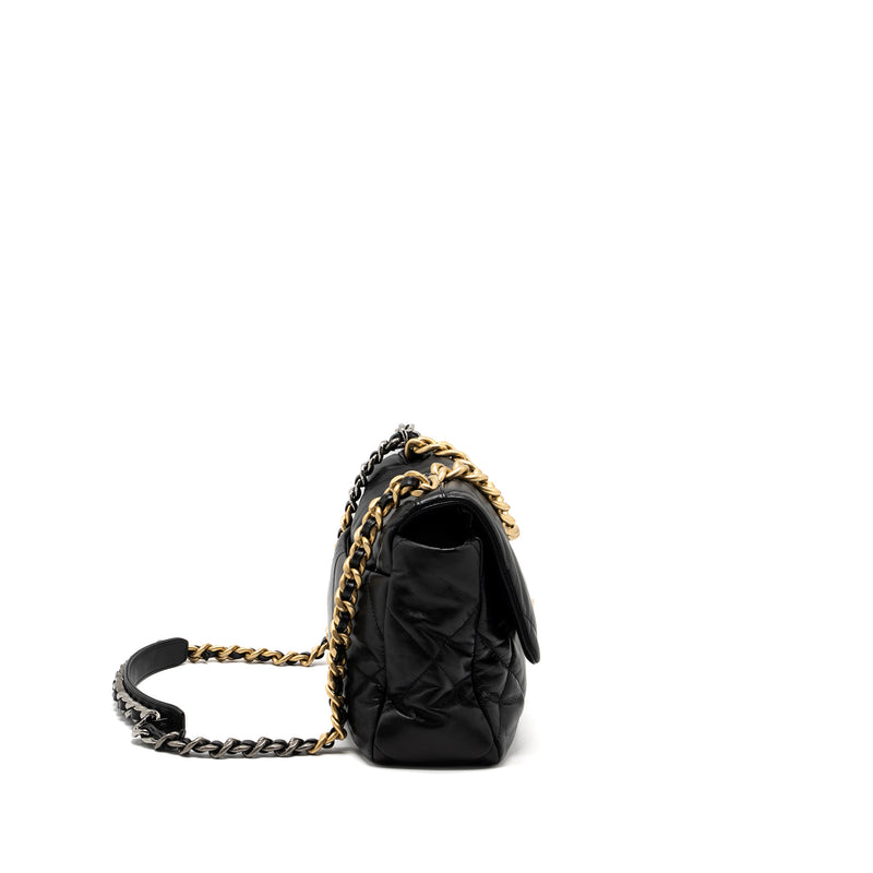 Chanel Medium 19 Bag Goatskin Black Multicolour Hardware