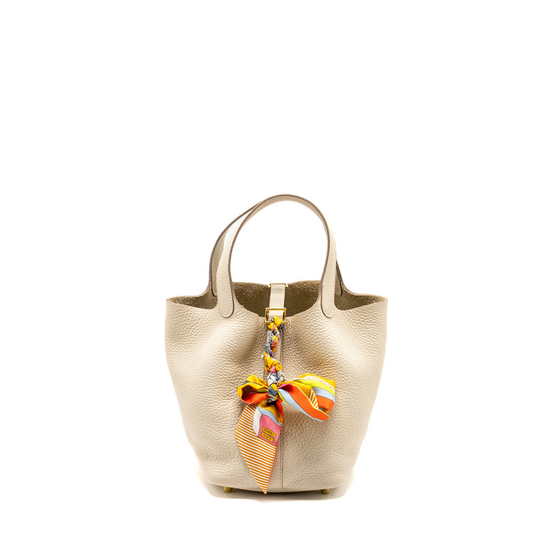 Hermes Picotin 18 Lock Bag Clemence Craie GHW Stamp U