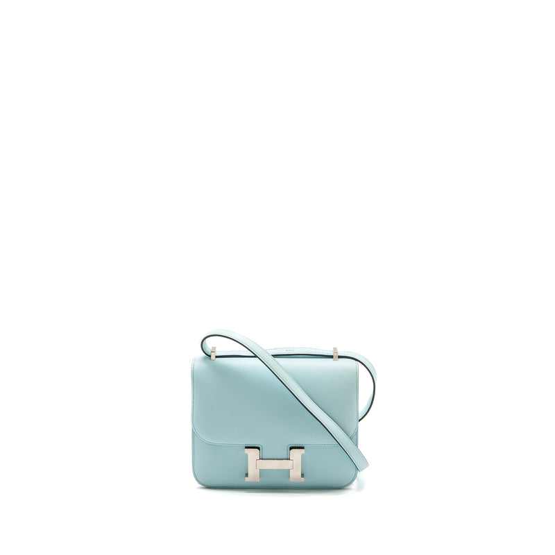 Hermes Mini Constance Swift Blue Zephyr / Cactus SHW stamp Y