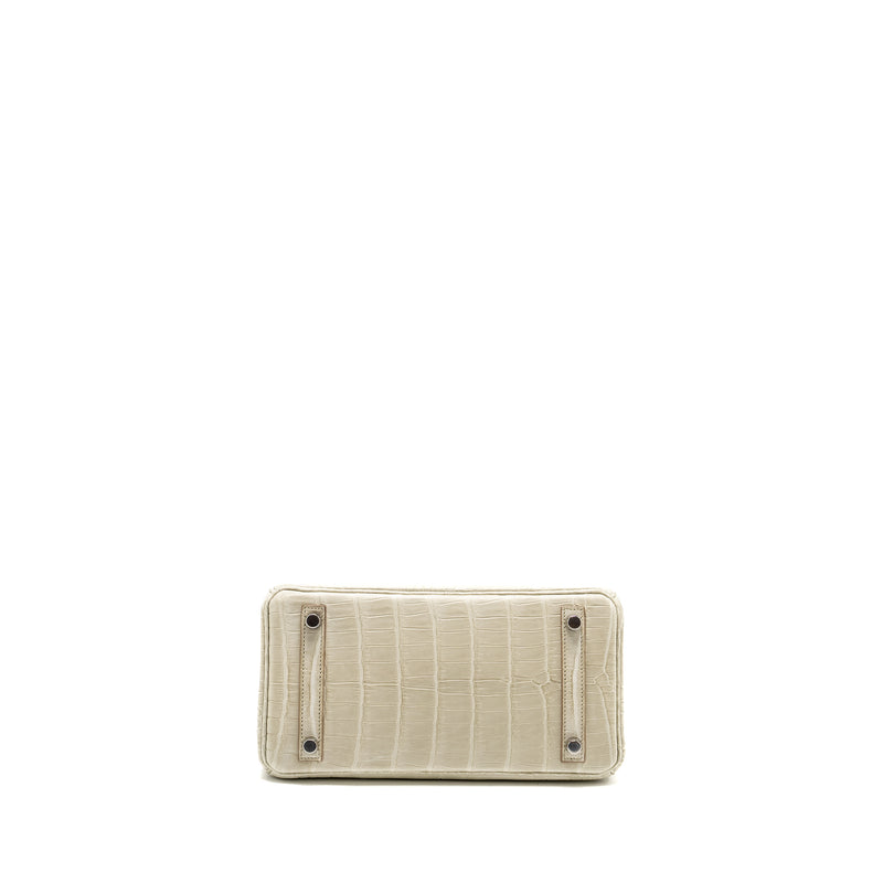 Hermes Birkin 25 Crocodile Porosus Beton SHW Stamp B