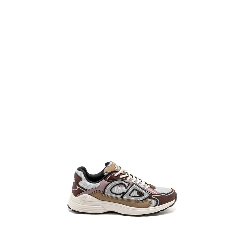 Dior Size 40 B30 Low Trainers Technical Mesh/Calfskin Grey/Brown