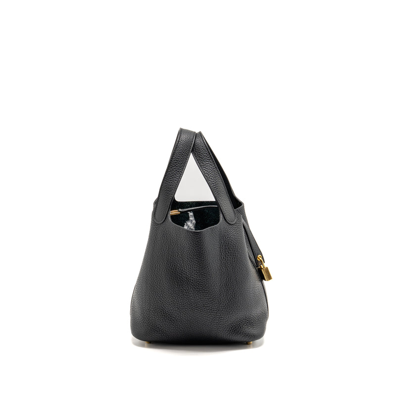 HERMES Picotin 18 Lock Bag Clemence Black GHW Stamp C