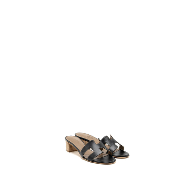 Hermes size 37.5 Oasis sandals box calfskin black