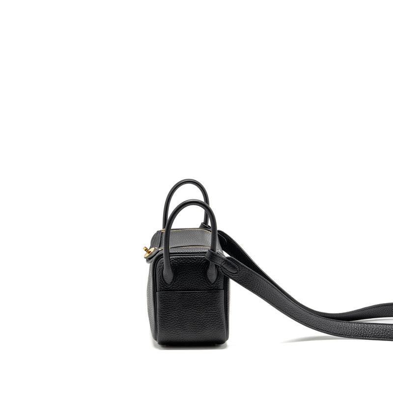 Hermes Mini Lindy Clemence Black GHW Stamp B