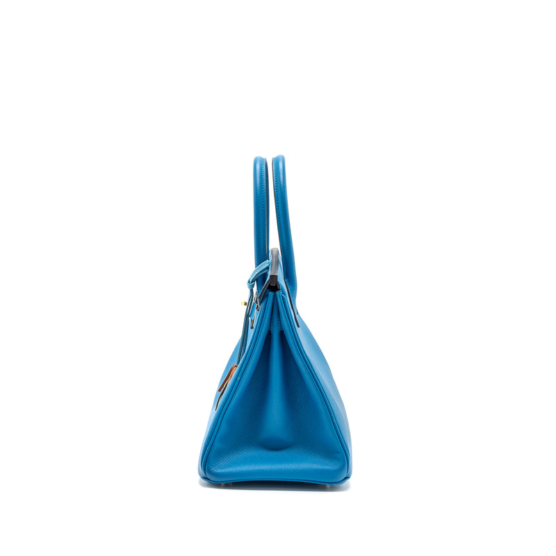 Hermes birkin 30 epsom blue GHW stamp A