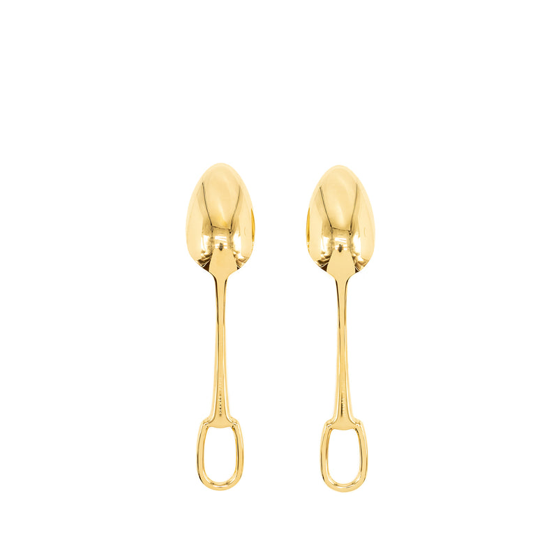 Hermes 2 grand Attelage Coffee Spoons Gold Tone (Sell in set)