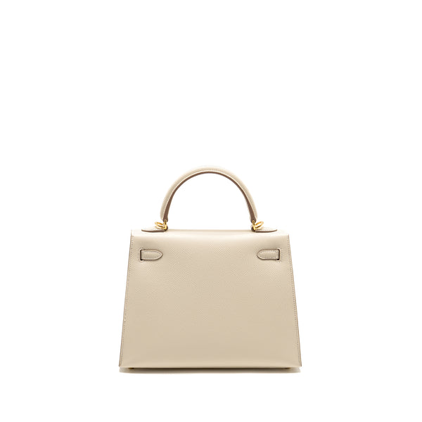 Hermes Kelly 25 Epsom Craie GHW Stamp W