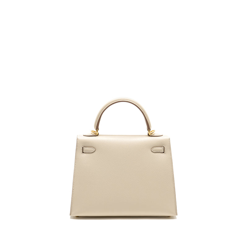 Hermes Kelly 25 Epsom Craie GHW Stamp W