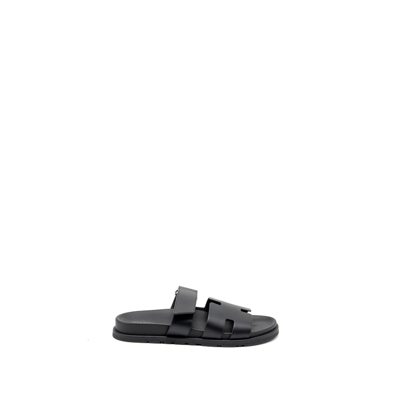 Hermes size 41 Men's chypre sandals black SHW