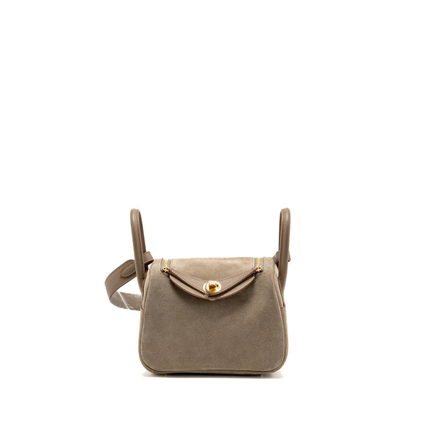 Hermes Mini Lindy Grizzly/Swift Gris Caillou/Etoupe GHW Stamp B