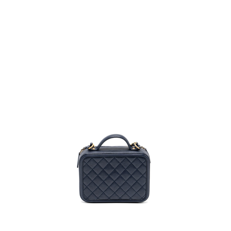 Chanel Filigree Camera Bag Caviar Dark Blue GHW