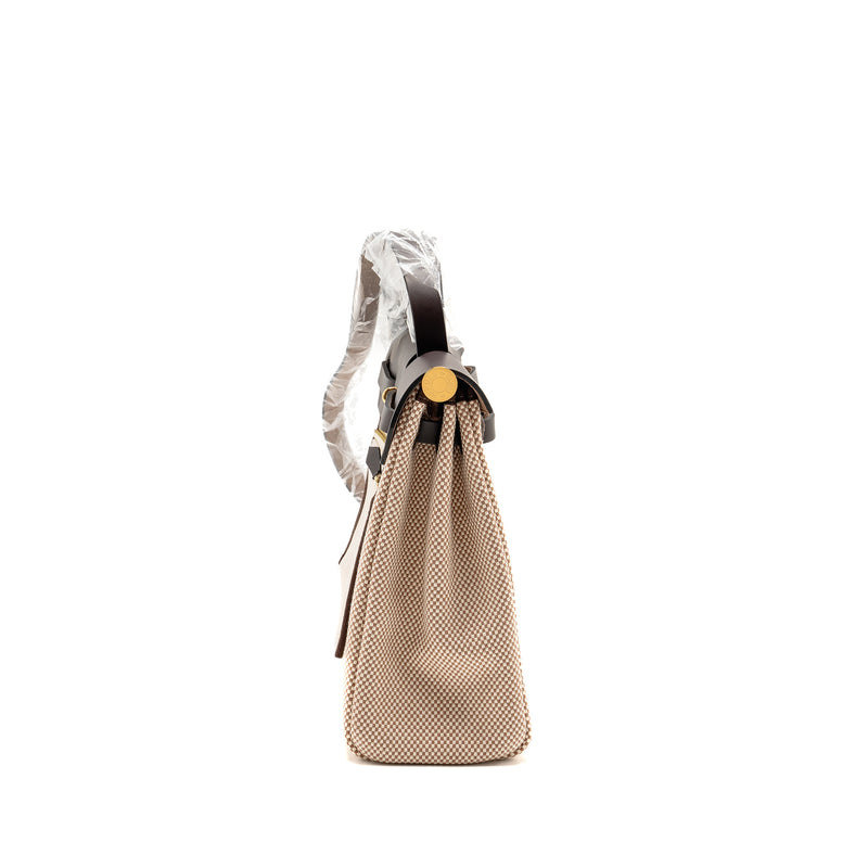 Hermes Herbag 31 Zip Bag Canvas/Leather Ecru/Beige/Ebene GHW Stamp U